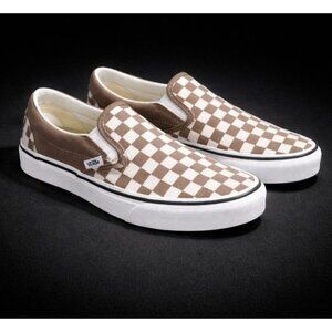 Vans Classic Slip-On Checkerboard Brown Tan “Color Theory” | Men’s 11